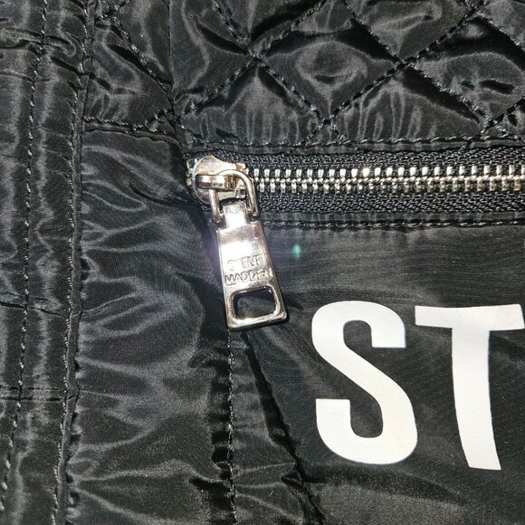 Steve Madden Quilted Black Travel Weekend Crossbody Duffle Tote Bag - Picture 10 of 11